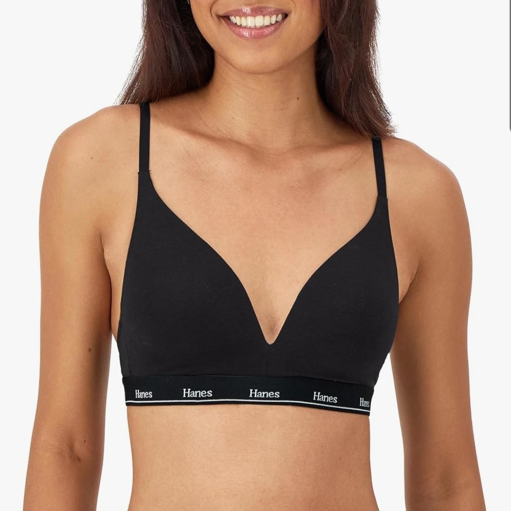 Hanes Women's Black Bralette